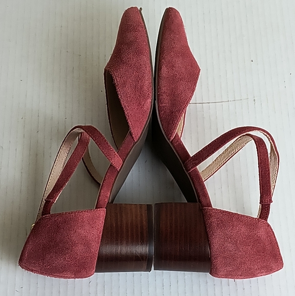 Hush Puppies Sofie Cross Pump Heels Dusty Rose Suede Heels Size 7 Casual - Picture 8 of 10